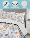 Queen Nautical Beach Quilt Set with Pillow Cover