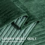 Forest Green Velvet Quilt Set with Pillow Shams