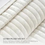 Ivory White Velvet Quilt Set with Shams