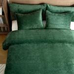 Forest Green Velvet Quilt Set with Pillow Shams