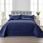 Navy Blue Oversized King Bedspread Quilt Set
