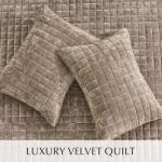 Luxury Velvet Queen Quilt Set with Shams