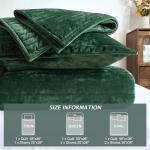 Forest Green Velvet Quilt Set with Pillow Shams