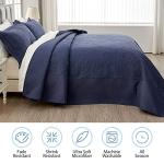 Navy Blue Oversized King Bedspread Quilt Set