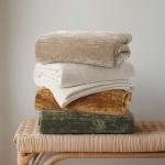 Ivory White Velvet Quilt Set with Shams