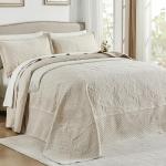 Qucover Oversized King Bedspread Set, Beige