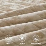 Luxury Cream Beige Velvet Quilt Set for Queen