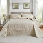 Qucover Oversized King Bedspread Set, Beige