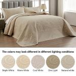 Qucover Oversized King Bedspread Set, Beige