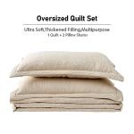 Qucover Oversized King Bedspread Set, Beige