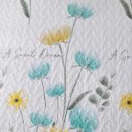 Dinjoy Aqua Floral Quilt Set, Queen Size 3 Pieces