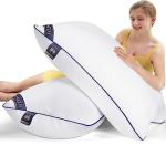 MZOIMZO Supportive Firm Bed Pillows for Sleeping- Standard Size, Set of 2, Cooling Hotel Quality with Premium Soft Down Alternative Fill for Back, Stomach or Side Sleepers, 20''x26''