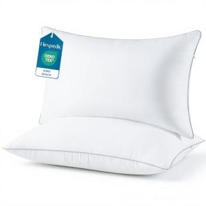 Adjustable Bed Pillows for Sleeping - Firm King Size Pillows 2 Pack, Soft & Fluffy Down Alternative Fill, Zippered Hotel Quality Pillows with Gray Piping, 110GSM Premium Cover, CertiPUR-US