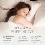 Digital Decor 100% Cotton Luxury Hotel Pillows Standard Size Set of 2, Cooling Down Alternative Bed Pillows for Sleeping, Hypoallergenic Soft Pillows for Side & Back Sleepers, Made in USA, 26" x 20"