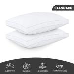 Utopia Bedding Bed Pillows for Sleeping Standard Size (White), Set of 2, Soft & Fluffy Pillow with Down Alternative Filling, Cooling, Hotel Quality, Gusseted Pillow for Back, Stomach or Side Sleepers