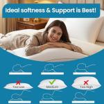 Adjustable Bed Pillows for Sleeping - Firm King Size Pillows 2 Pack, Soft & Fluffy Down Alternative Fill, Zippered Hotel Quality Pillows with Gray Piping, 110GSM Premium Cover, CertiPUR-US