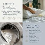 Digital Decor 100% Cotton Luxury Hotel Pillows Standard Size Set of 2, Cooling Down Alternative Bed Pillows for Sleeping, Hypoallergenic Soft Pillows for Side & Back Sleepers, Made in USA, 26" x 20"