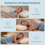 Adjustable Bed Pillows for Sleeping - Firm King Size Pillows 2 Pack, Soft & Fluffy Down Alternative Fill, Zippered Hotel Quality Pillows with Gray Piping, 110GSM Premium Cover, CertiPUR-US