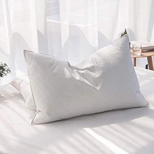 AIKOFUL Luxury Feathers Down Pillows Standard Size Set of 2, Hotel Quality Fluffy Bed Pillows, Soft Pillows for Sleeping, Organic Cotton Cover(20x26”, Pack of 2)