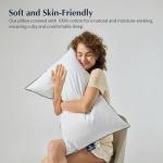 Pacific Coast Goose Feather and Down Bed Pillows Standard Size Set of 2, Hotel Pillow for Sleeping, Downproof, Soft, Fluffy, 100% Cotton Shell