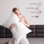 AIKOFUL Luxury Feathers Down Pillows Standard Size Set of 2, Hotel Quality Fluffy Bed Pillows, Soft Pillows for Sleeping, Organic Cotton Cover(20x26”, Pack of 2)