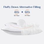 JOLLYVOGUE Pillows Queen Size Set of 2 for Sleeping, Soft and Supportive Bed Pillow with Down Alternative Filling for Side and Back Sleepers, Hotel Collection