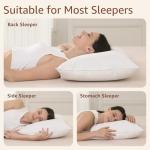 AIKOFUL Luxury Feathers Down Pillows Standard Size Set of 2, Hotel Quality Fluffy Bed Pillows, Soft Pillows for Sleeping, Organic Cotton Cover(20x26”, Pack of 2)