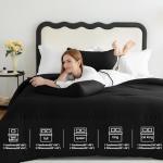 CozyLux Queen Black Comforter Set, 3 Pieces