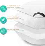 MZOIMZO Luxury Comfy Hotel Collection Bed Pillows for Sleeping- Firm Standard Size Set of 2, Gusseted Cooling Side Mesh Design with Premium Down Alternative Filling for Back, Stomach or Side Sleepers