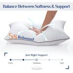 JOLLYVOGUE Pillows Queen Size Set of 2 for Sleeping, Soft and Supportive Bed Pillow with Down Alternative Filling for Side and Back Sleepers, Hotel Collection