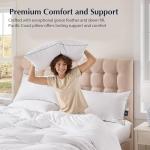 Pacific Coast Goose Feather and Down Bed Pillows Standard Size Set of 2, Hotel Pillow for Sleeping, Downproof, Soft, Fluffy, 100% Cotton Shell