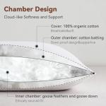 AIKOFUL Luxury Feathers Down Pillows Standard Size Set of 2, Hotel Quality Fluffy Bed Pillows, Soft Pillows for Sleeping, Organic Cotton Cover(20x26”, Pack of 2)