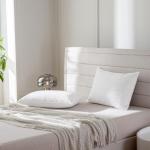 AIKOFUL Luxury Feathers Down Pillows Standard Size Set of 2, Hotel Quality Fluffy Bed Pillows, Soft Pillows for Sleeping, Organic Cotton Cover(20x26”, Pack of 2)