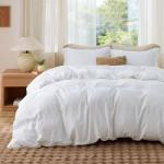 Bedsure White King Duvet Cover Set - 3 Pieces
