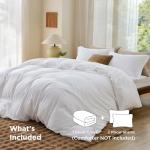 Bedsure White King Duvet Cover Set - 3 Pieces