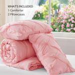 Pink Boho Queen Comforter Set with Pillowcases
