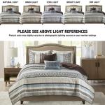 Madison Park Blue Jacquard Quilt Set - King Size