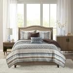 Madison Park Blue Jacquard Quilt Set - King Size
