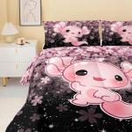 Kawaii Axolotl Pink Bedding Set for Teens
