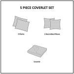 Madison Park Blue Jacquard Quilt Set - King Size