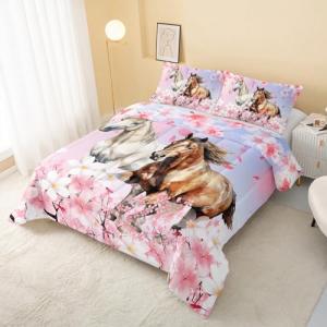 White Horse 3D Bedding Set for Teens