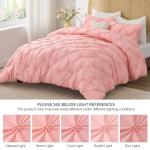 Pink Boho Queen Comforter Set with Pillowcases