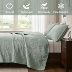 Madison Park Quebec Seafoam Quilt Set, 3 Piece