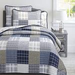 Cozy Dinosaur Plaid Twin Bedding Quilt Set