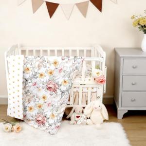 Boho Baby Girl 4-Piece Crib Bedding Set