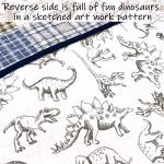 Cozy Dinosaur Plaid Twin Bedding Quilt Set