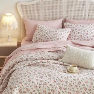 Floral Quilt Set - Reversible Lightweight Bedspread