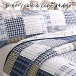 Cozy Dinosaur Plaid Twin Bedding Quilt Set