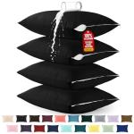 Waterproof Queen Pillow Protectors with Zipper - Set of 4