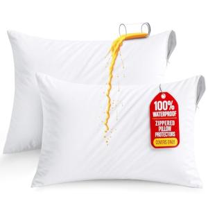 Utopia Waterproof Zippered Pillow Protectors - Set of 2